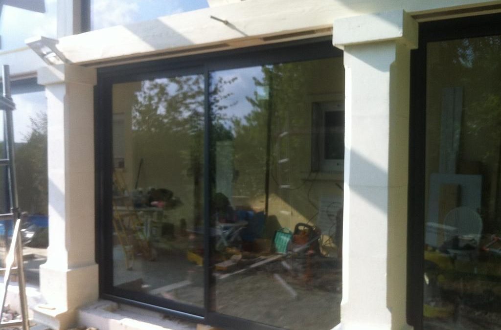 Chantier Cognac : menuiserie coulissante alu